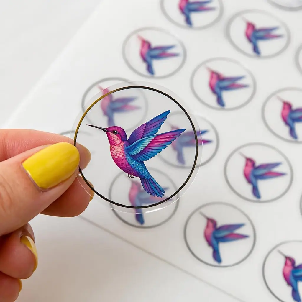 AI Generated Sticker transparente redondo Arte Tags