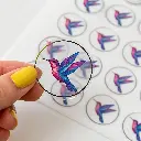 AI Generated Sticker transparente redondo Arte Tags