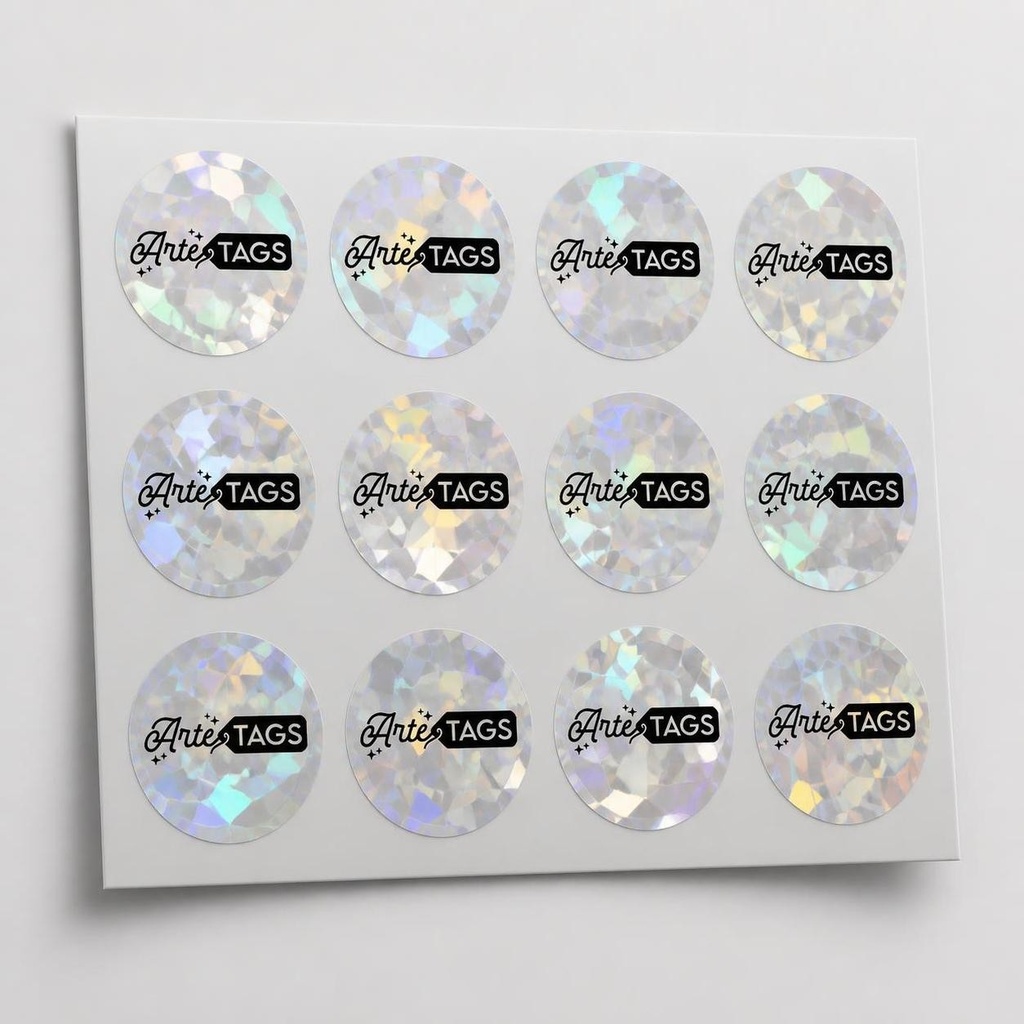 Sticker Holográfico Vidrio Roto (3x3cm (350 unidades por pliego))