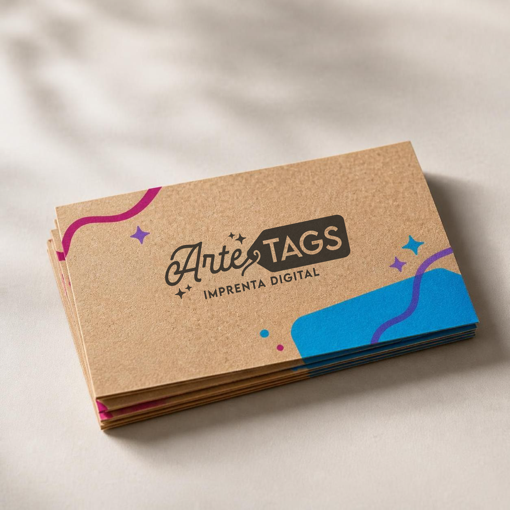Tarjeta de Presentación Kraft 5,5x9cm (Una Cara, Cuadradas, 100 unidades)